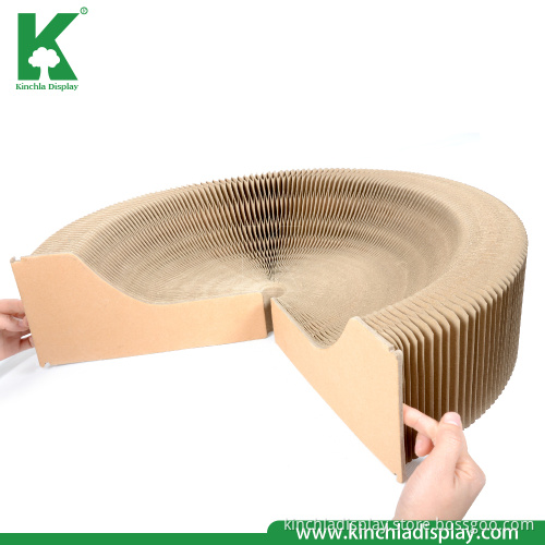K0158 New Design Cardboard Expandable Cat Scratcher Bed